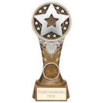 Ikon Tower Achievement Trophy | Antique Silver & Gold | 175mm | G24