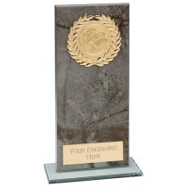 Quarry Marble Jade Glass Trophy | Black | 160mm |