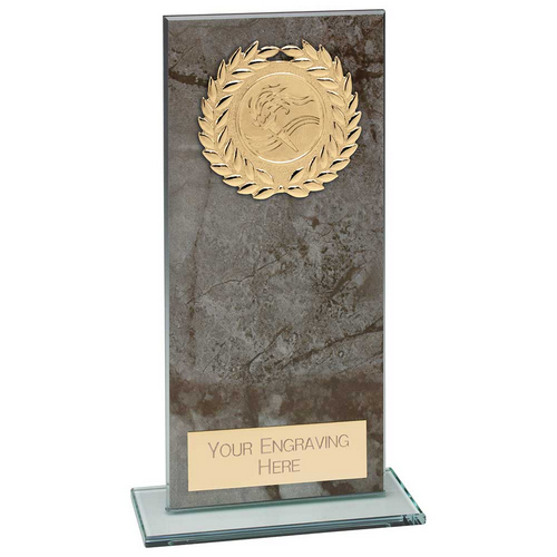Quarry Marble Jade Glass Trophy | Black | 160mm |