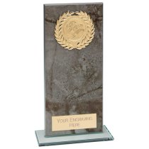 Quarry Marble Jade Glass Trophy | Black | 180mm |