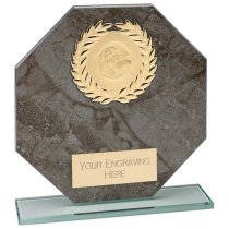 Quarry Marble Jade Glass Trophy | Black | 145mm |