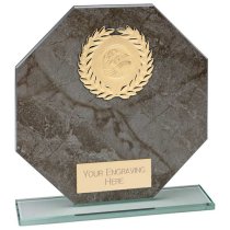 Quarry Marble Jade Glass Trophy | Black | 185mm |