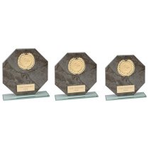Quarry Marble Jade Glass Trophy | Black | 185mm |