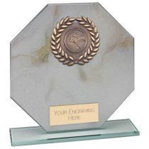 Quarry Marble Jade Glass Trophy | White | 185mm |