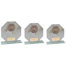 Quarry Marble Jade Glass Trophy | White | 185mm |