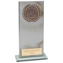 Quarry Marble Jade Glass Trophy | White | 160mm |