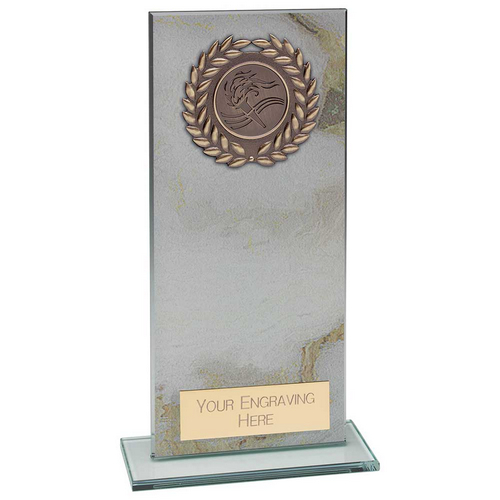 Quarry Marble Jade Glass Trophy | White | 180mm |