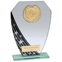 Starlight Hex Jade Glass Trophy | Black | 165mm |