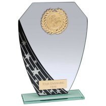 Starlight Hex Jade Glass Trophy | Black | 205mm |