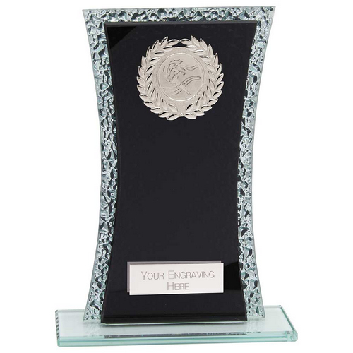 Eternal Glass Trophy | Black & Cracked Silver | 200mm |