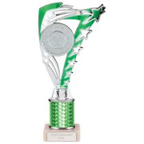 Frenzy Silver & Green Tube Trophy | 240mm | E1408D
