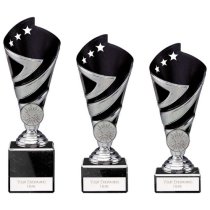 Hurricane Silver & Black Plastic Cup Trophy | Heavy Marble Base | 170mm | E1408A
