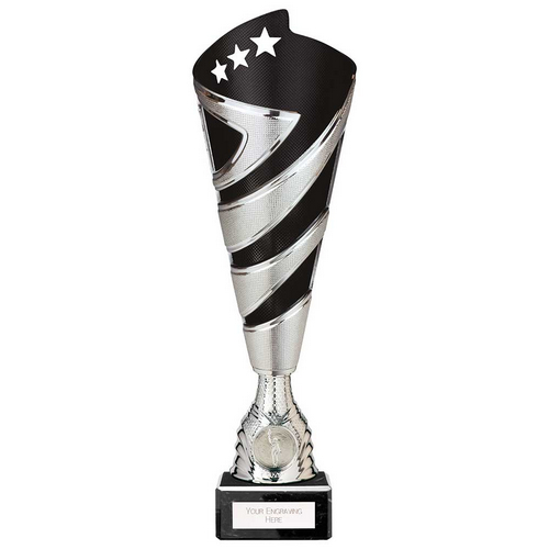 Hurricane Altitude Silver & Black Plastic Cup | Marble Base | 310mm | E1408D