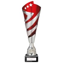 Hurricane Altitude Silver & Red Plastic Cup | Marble Base | 310mm | E1408D