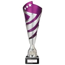 Hurricane Altitude Silver & Purple Plastic Cup | Marble Base | 310mm | E1408D