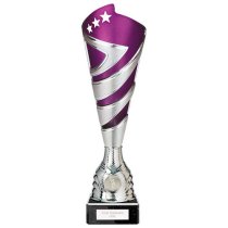 Hurricane Altitude Silver & Purple Plastic Cup | Marble Base | 325mm | E1408G