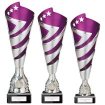 Hurricane Altitude Silver & Purple Plastic Cup | Marble Base | 325mm | E1408G