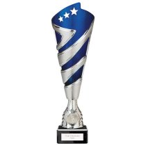 Hurricane Altitude Silver & Blue Plastic Cup | Marble Base | 310mm | E1408D