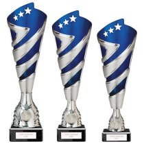 Hurricane Altitude Silver & Blue Plastic Cup | Marble Base | 310mm | E1408D