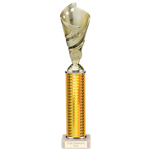 Hurricane Gold Plastic Tube Cup | Marble Base | 320mm | G9