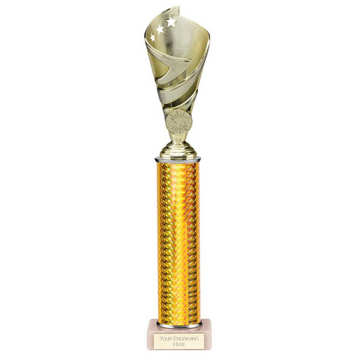Hurricane Gold Plastic Tube Cup | Marble Base | 350mm | G9