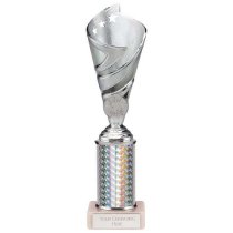 Hurricane Silver Plastic Tube Cup | Marble Base | 245mm | E1408D
