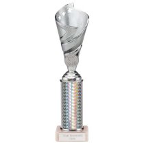 Hurricane Silver Plastic Tube Cup | Marble Base | 265mm | E1408D