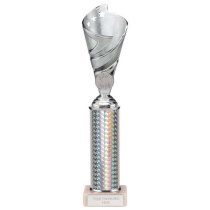 Hurricane Silver Plastic Tube Cup | Marble Base | 295mm | E1408D