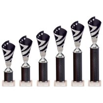 Hurricane Silver & Black Plastic Tube Cup | Marble Base | 320mm | G9