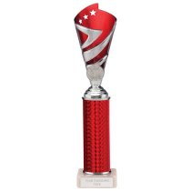 Hurricane Silver & Red Plastic Tube Cup | Marble Base | 295mm | G9