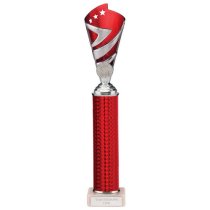 Hurricane Silver & Red Plastic Tube Cup | Marble Base | 350mm | G9