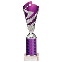Hurricane Silver & Purple Plastic Tube Cup | Marble Base | 245mm | G9