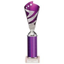 Hurricane Silver & Purple Plastic Tube Cup | Marble Base | 265mm | G9