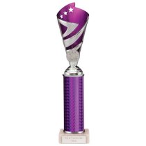 Hurricane Silver & Purple Plastic Tube Cup | Marble Base | 295mm | G9