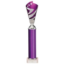 Hurricane Silver & Purple Plastic Tube Cup | Marble Base | 350mm | G9