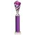 Hurricane Silver & Purple Plastic Tube Cup | Marble Base | 350mm | G9 - TR24542F