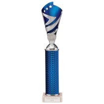 Hurricane Silver & Blue Plastic Tube Cup | Marble Base | 320mm | G9