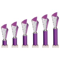 Flash Purple Plastic Trophy | Marble Base | 245mm |