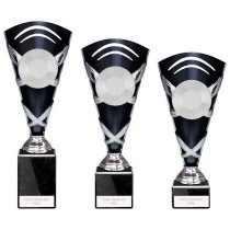 X Factors Silver & Black Trophy Cup | Heavy Marble Base | 260mm | E4294B