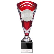 X Factors Silver & Red Trophy Cup | Heavy Marble Base | 235mm |