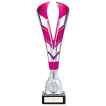 Ranger Premium Silver & Pink Trophy Cup | Marble Base | 310mm | E1408G