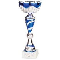 Omega Trophy Cup | Silver & Blue | 300mm | E1408D