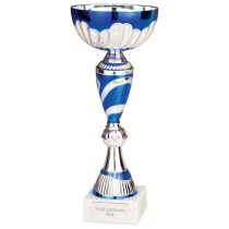 Omega Trophy Cup | Silver & Blue | 320mm | E1408E