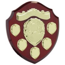 Mountbatten Annual Presentation Shield | Rosewood & Gold | 5yr Dates | 205mm |