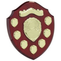 Mountbatten Annual Presentation Shield | Rosewood & Gold | 7yr Dates | 255mm |