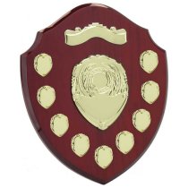 Mountbatten Annual Presentation Shield | Rosewood & Gold 9yr Dates | 305mm |