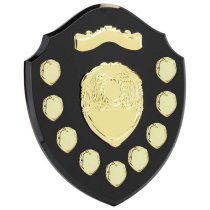 Mountbatten Annual Presentation Shield | Black & Gold | 9yr Dates | 305mm |
