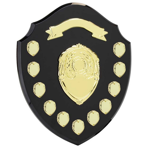 Mountbatten Annual Presentation Shield | Black & Gold | 11yr Dates | 355mm |