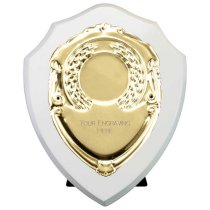 Reward Replica Shield | Arctic White & Gold | 100mm |