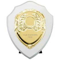 Reward Replica Shield | Arctic White & Gold | 150mm |